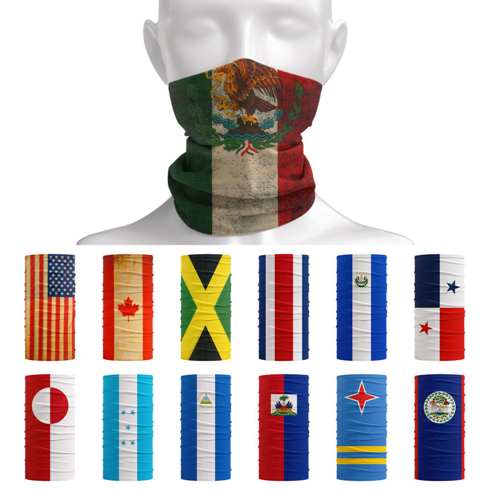 North America National Flags B - Neck Gaiter Face Cover 评论和价格