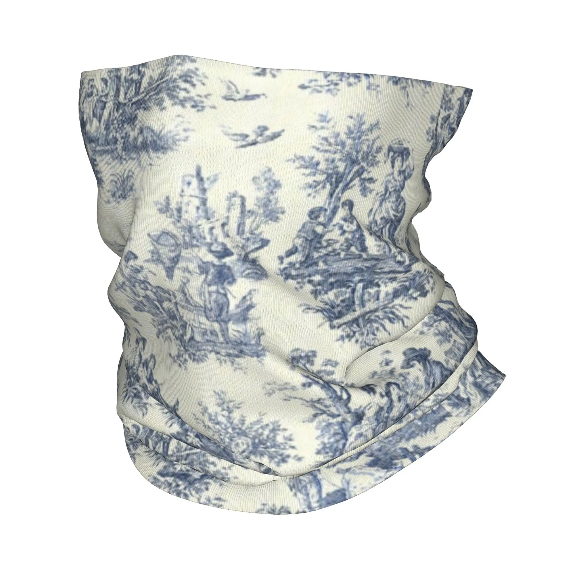 New Powder Blue French Toile P - Neck Gaiter Face Cover 评论和价格