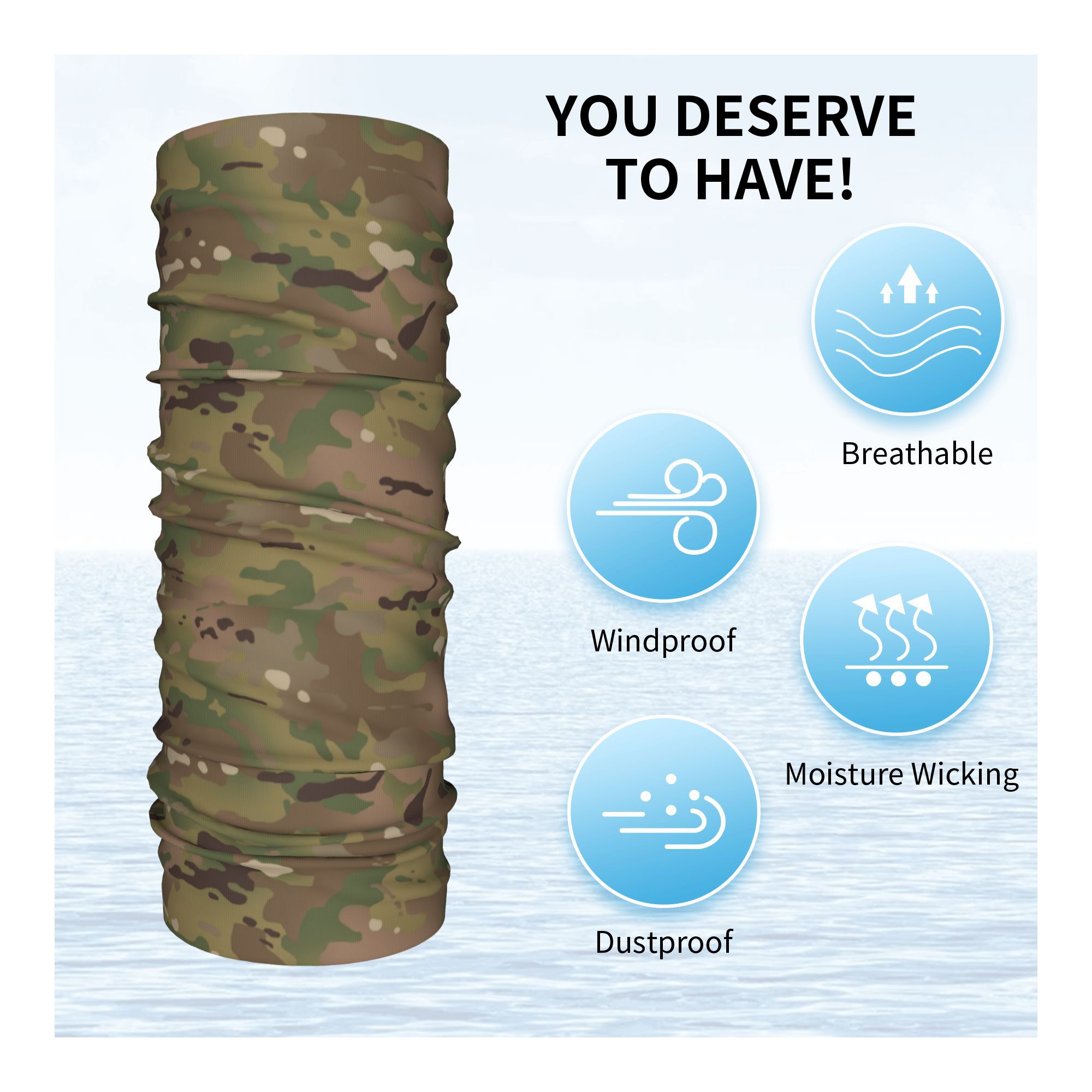 Custom Military Camouflage Pat - Neck Gaiter Face Cover 评论和价格